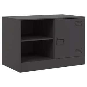 vidaXL TV skrinka čierna 67x39x44 cm oceľ