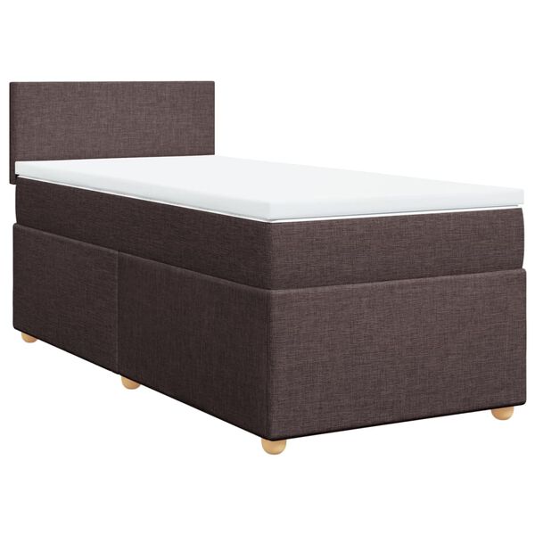 vidaXL Boxspring posteľ s matracom tmavohned&aacute; 100x200 cm l&aacute;tka