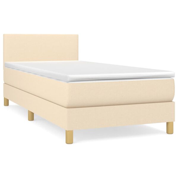 vidaXL Boxspring posteľ s matracom kr&eacute;mov&aacute; 100x200 cm l&aacute;tka