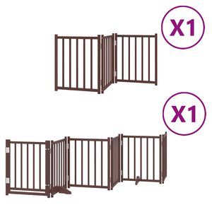vidaXL Br&aacute;na pre psa s dvere sklad. 9 pan. hned&aacute; 450 cm topoľov&eacute; drevo