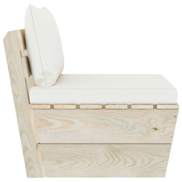 vidaXL Stredová záhradná pohovka z paliet+podložky, impregnovaný smrek