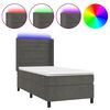 vidaXL Posteľ boxsping s matracom a LED tmavosiv&aacute; 90x200 cm zamat