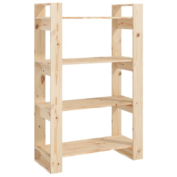 vidaXL Knižnica/deliaca stena 80x35x125 cm masívna borovica