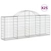 vidaXL Obl&uacute;kov&eacute; gabionov&eacute; ko&scaron;e 25ks 200x30x80/100cm pozinkovan&eacute; železo