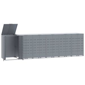 vidaXL &Uacute;ložisko na 6 ko&scaron;ov na kolieskach siv&eacute; 414x79x117 cm oceľ