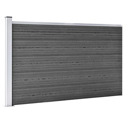 vidaXL Sada plotových panelov WPC 526x105 cm čierna