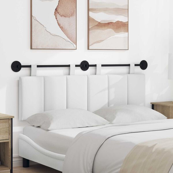 vidaXL Z&aacute;vesn&aacute; Čel&aacute; N&aacute;stenn&yacute; Pruhovan&yacute; Biely 150 x 55 x 5 cm l&aacute;tka