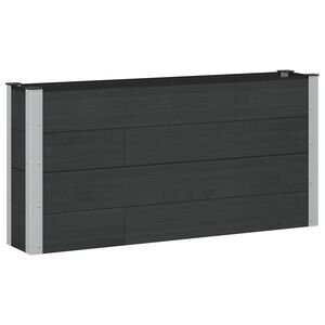 vidaXL Vyv&yacute;&scaron;en&yacute; z&aacute;hradn&yacute; z&aacute;hon Čierna 150 x 30 x 72 cm WPC a hlin&iacute;k