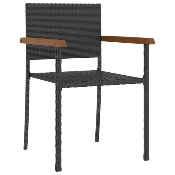 vidaXL 5-dielna vonkaj&scaron;ia jed&aacute;lensk&aacute; s&uacute;prava polyratan čierna