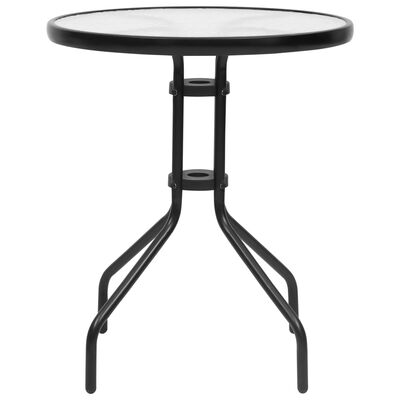 vidaXL Záhradný stôl čierny Ø60x70 cm oceľ