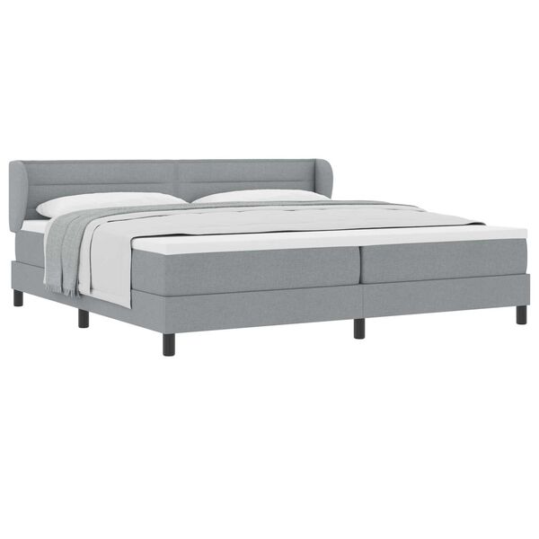 vidaXL Posteľ boxspring s matracom Svetlosivá 200 x 200 cm látka
