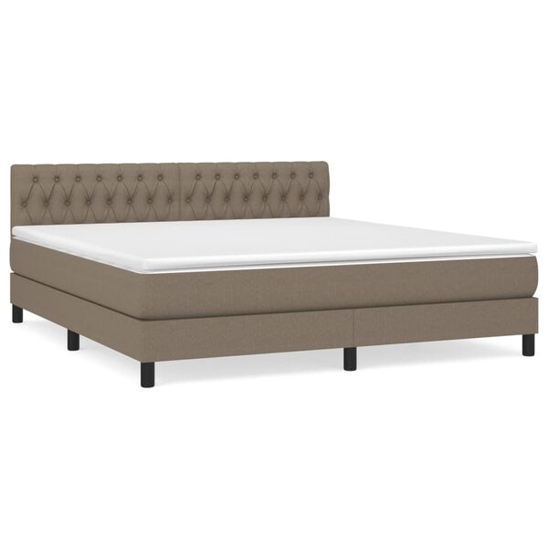 vidaXL Posteľn&yacute; r&aacute;m boxspring s matracom sivohned 180x200 cm l&aacute;tka