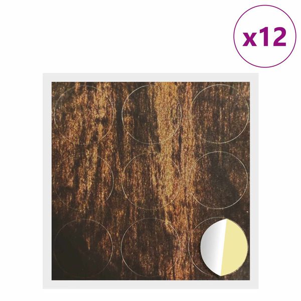 vidaXL Samolepiaci obal na skrutky 12 pcs Star&eacute; drevo &Oslash; 20 x 0,5 mm