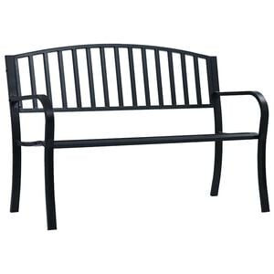 vidaXL Z&aacute;hradn&aacute; lavička 125 cm, čierna, oceľ