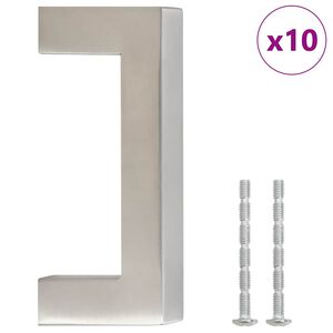 vidaXL Rukov&auml;te na skrinku 10 ks strieborn&eacute; 64 mm nehrdzavej&uacute;ca oceľ