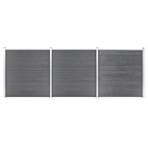 vidaXL Záhradný plot, WPC 526x186 cm, sivý