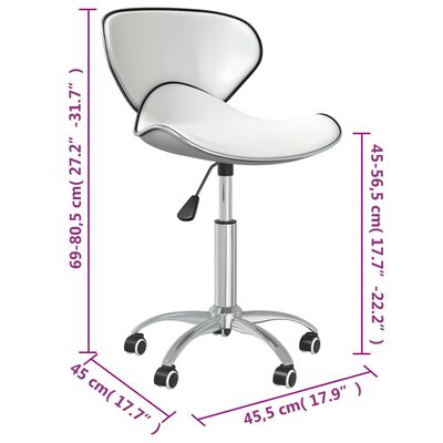 vidaXL Otočné jedálenské stoličky 6 ks biele umelá koža