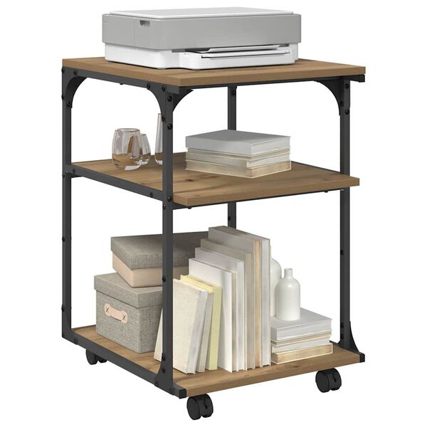 vidaXL Stojan na tlačiareň Remeseln&yacute; dub 43 x 48 x 64 cm