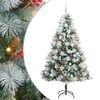 vidaXL Umel&yacute; vianočn&yacute; stromček Zelen&aacute; a biela 210 cm PVC, kov a plast
