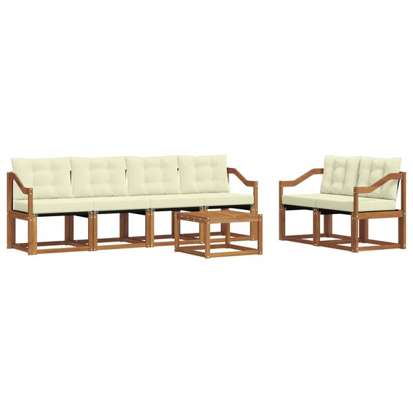 vidaXL Z&aacute;hradn&aacute; s&uacute;prava gaučov s vank&uacute;&scaron;om 7 pcs Pr&iacute;rodn&aacute; a kr&eacute;mov&aacute;