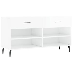 vidaXL Lavička na top&aacute;nky, leskl&aacute; biela 102x35x55 cm, kompozitn&eacute; drevo