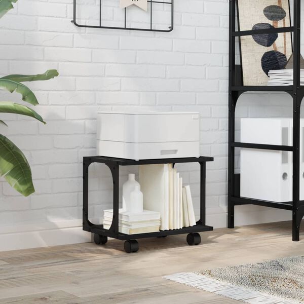 vidaXL Stojan na tlačiareň 2-posch. čierny 41x28x33,5 cm kompoz. drevo