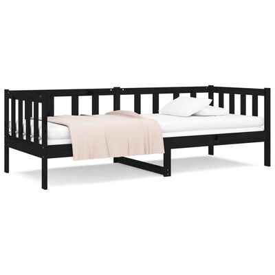 vidaXL Denná posteľ čierna 90x190 cm borovicový masív