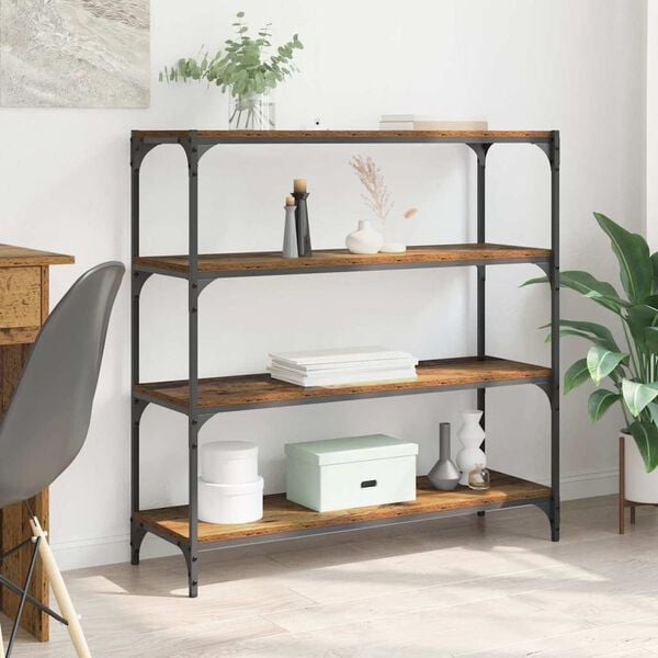 vidaXL Knižnica Star&eacute; drevo 100 x 33 x 100 cm