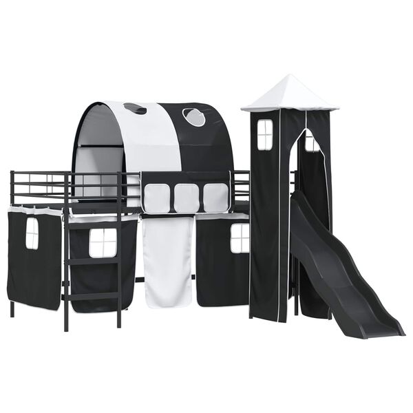 vidaXL R&aacute;m poschodovej postele pre deti Čierna 79,5 x 200 cm Kov