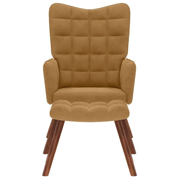 vidaXL Relaxačné kreslo s podnožkou hnedé zamat