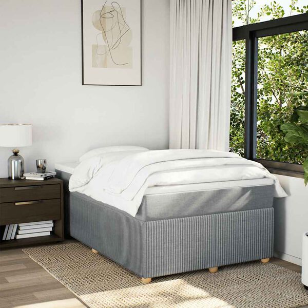 vidaXL Boxspring posteľ s matracom bledosiv&aacute; 120x200 cm l&aacute;tka