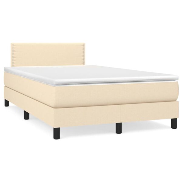vidaXL Boxspring posteľ s matracom kr&eacute;mov&aacute; 120x190 cm l&aacute;tka
