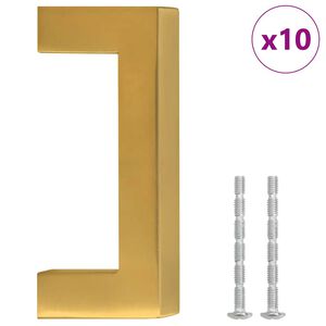 vidaXL Rukov&auml;te na skrinku 10 ks zlat&eacute; 64 mm nehrdzavej&uacute;ca oceľ
