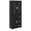 vidaXL Highboard Čierny dub 69,5 x 34 x 180 cm Kompozitné drevo