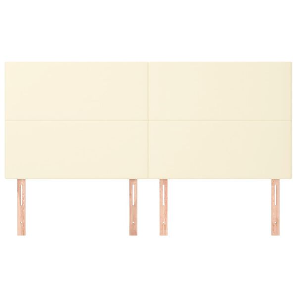 vidaXL Čelo postele kr&eacute;mov&eacute; 200x5x118/128 cm umel&aacute; koža