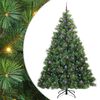 vidaXL Umel&yacute; vianočn&yacute; stromček s 300 LED-i Zelen&aacute; 240 cm PE a PVC