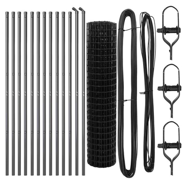 vidaXL Plot s podperou Siv&aacute; 1 x 25 m Oceľ