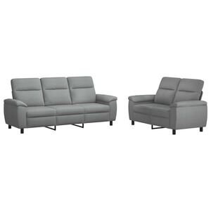 vidaXL Sada pohoviek 2 pcs Svetlosiv&aacute; L&aacute;tka