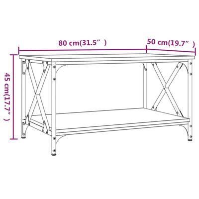 vidaXL Konferenčný stolík dub sonoma 80 x 50 x 45 cm