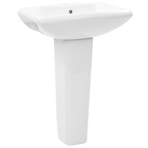 vidaXL Voľne stojace um&yacute;vadlo podstavec keramick&eacute; biele 580x470x200 mm