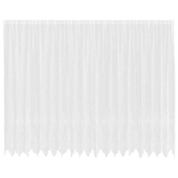 vidaXL Čipkov&aacute; z&aacute;clona so z&aacute;clonami Biela 240 x 500 cm Polyester