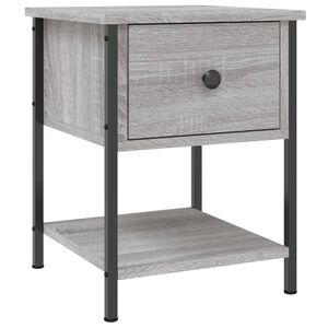 vidaXL Nočn&yacute; stol&iacute;k siv&yacute; sonoma 34x35,5x45 cm spracovan&eacute; drevo