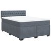 vidaXL Posteľn&yacute; r&aacute;m boxspring s matracom tmavosiv&yacute; 140x200 cm zamat