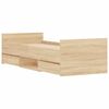 vidaXL Posteľný rám s predným a zadným čelom, dub sonoma 75x190 cm