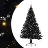vidaXL Umel&yacute; predsvieten&yacute; vianočn&yacute; stromček Čierna 150 cm PVC