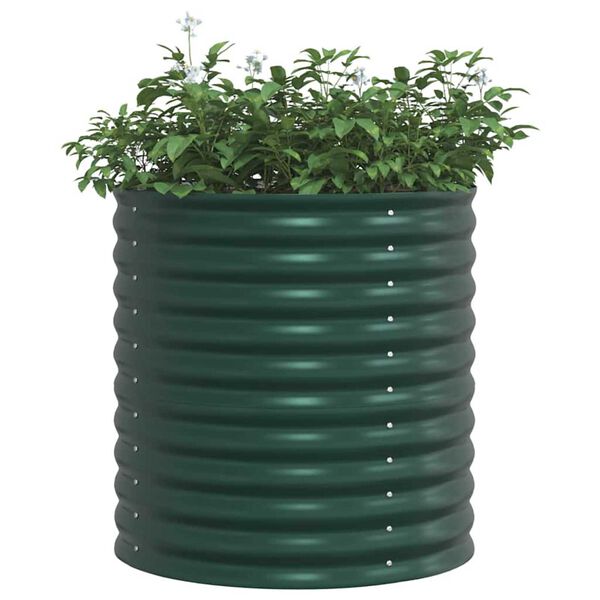 vidaXL Vyvýšený záhradný záhon Zelená 80 x 80 x 81 cm Oceľ