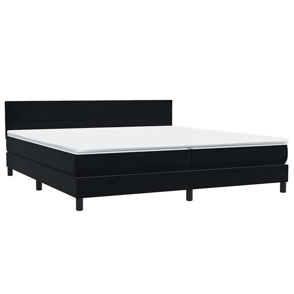 vidaXL Posteľn&yacute; r&aacute;m boxspring s matracom čierny 180x210 cm zamat
