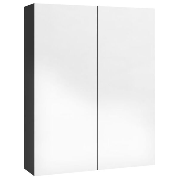 vidaXL K&uacute;peľňov&aacute; zrkadlov&aacute; skrinka 60x15x75 cm MDF leskl&aacute; čierna