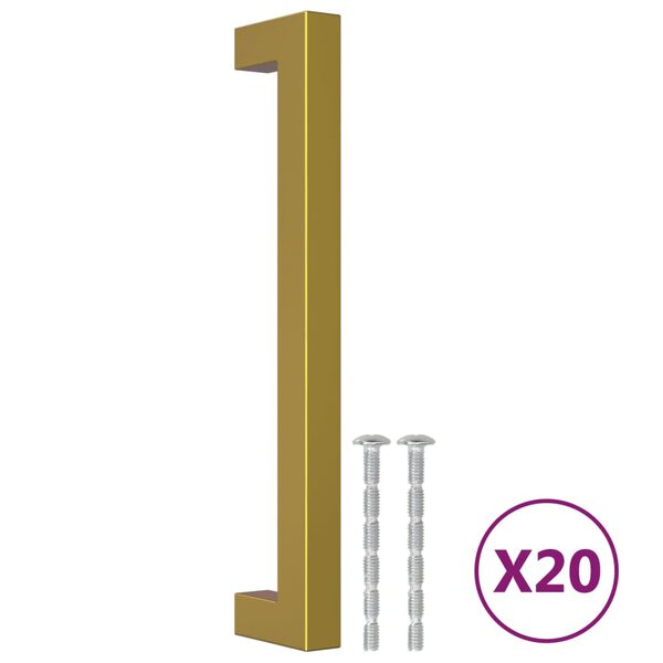 vidaXL Rukov&auml;te na skrinku 20 ks zlat&eacute; 160 mm nehrdzavej&uacute;ca oceľ