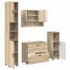 vidaXL Sada k&uacute;peľňov&eacute;ho n&aacute;bytku so z&aacute;suvkou N&aacute;stenn&yacute; 4 pcs Sonoma dub